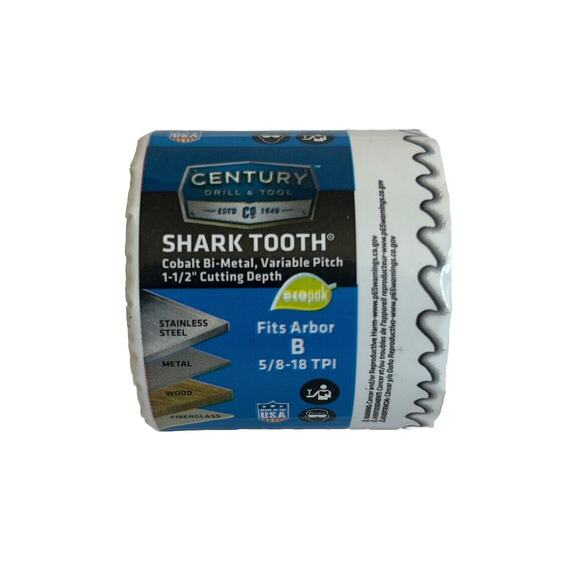 CENTURY DRILL & TOOL  1-7/8" Cobalt Bi-Metal Shark Tooth Hole Saw 05030 - Picture 2 of 4